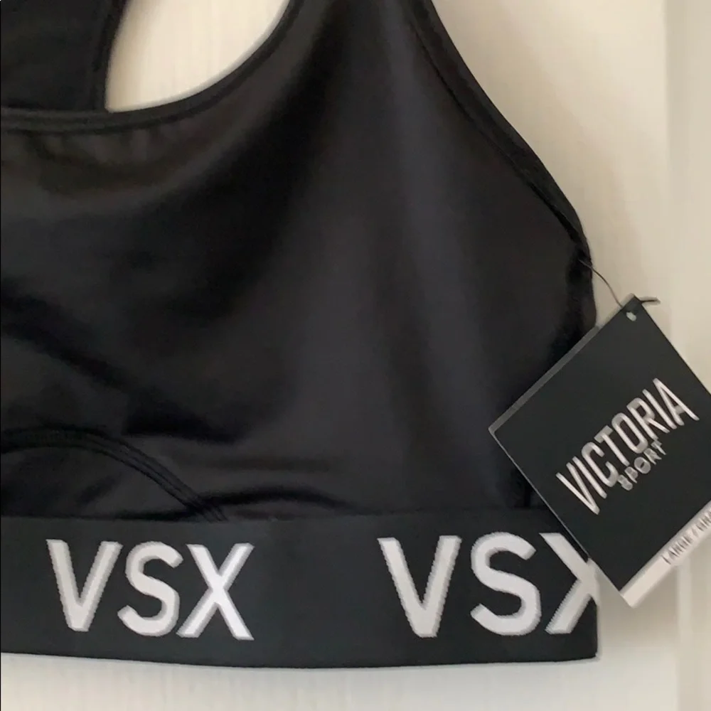 NWT VICTORIA’S SECRET VSX Black Racerback Body-Wick Sports Bra - Picture 4 of 13